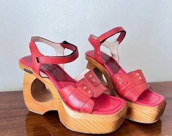 Fantastic EL DANTES Platform Sandals Mules Vintage hard to find authentic true vintage 70