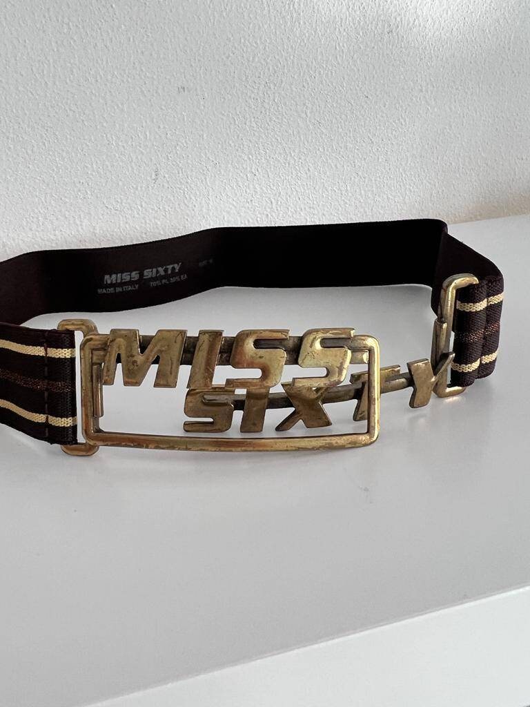 Miss Sixty Retro Sixties Style Logo Elastic Waist Belt '90