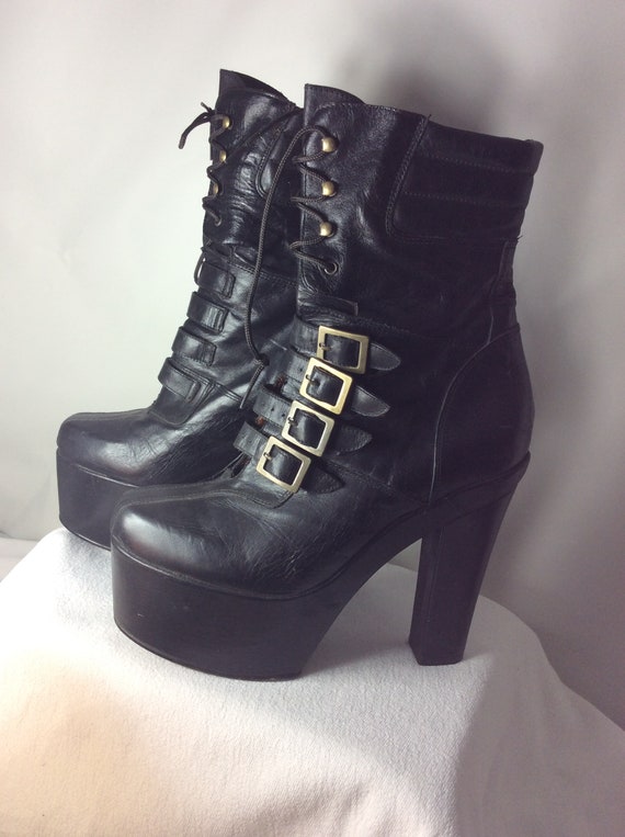 El Dantes Vintage Platform High Heels Boots