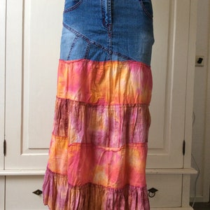 Hippie Boho Ibiza half long Vintage skirt 90s