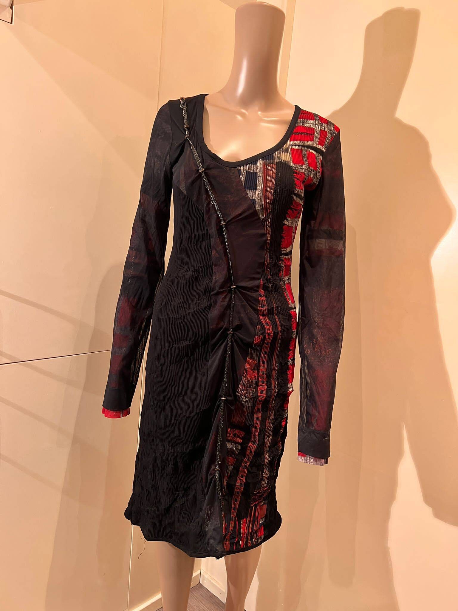 Art Work Dress Le Gatte Italy M Etsy