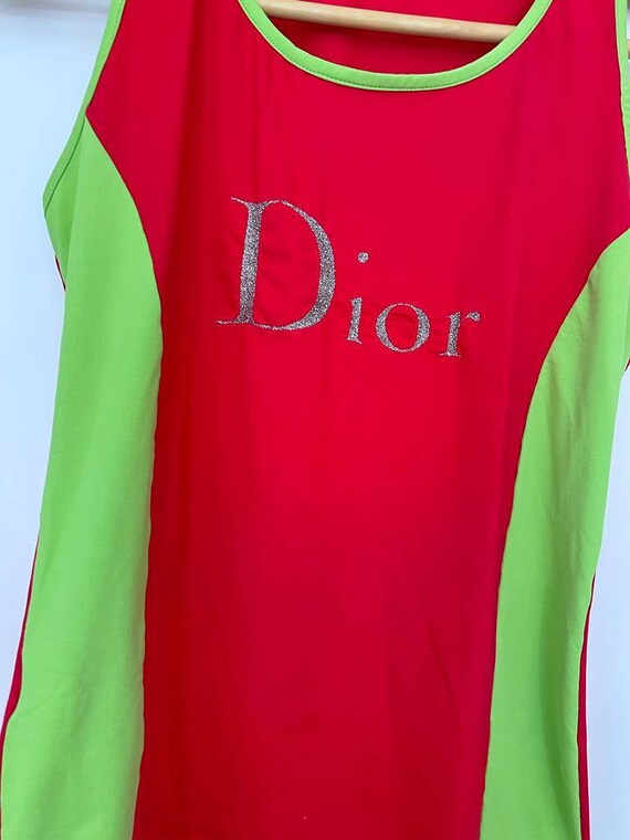 CHRISTIAN DIOR Rare Red/green Top Vintage Dior Paris France
