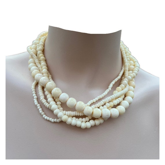Off White Vintage Beats Necklace Necklace Etsy