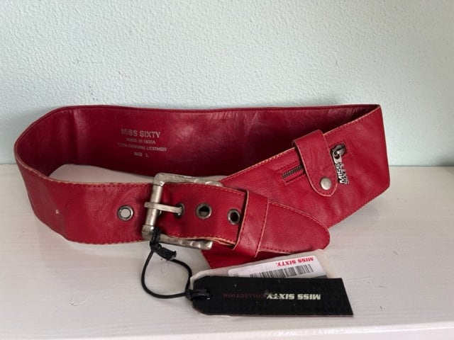 MISS SIXTY○ミリタリーベルト MISS SIXTY Red Leather Wide