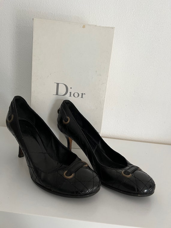Christian Dior Black Leather Vintage Pumps CD Dior - Etsy Christian Dior Black Leather Vintage Pumps CD Dior - Etsy