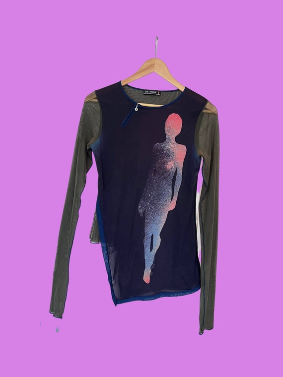 Cop Copine Mesh Awesome Print Graphic T shirt 90 Etsy