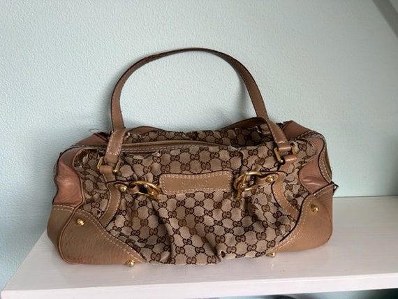 Buy GUCCI Monogram Jockey Boston Beige Authentic Bag Online in India Etsy