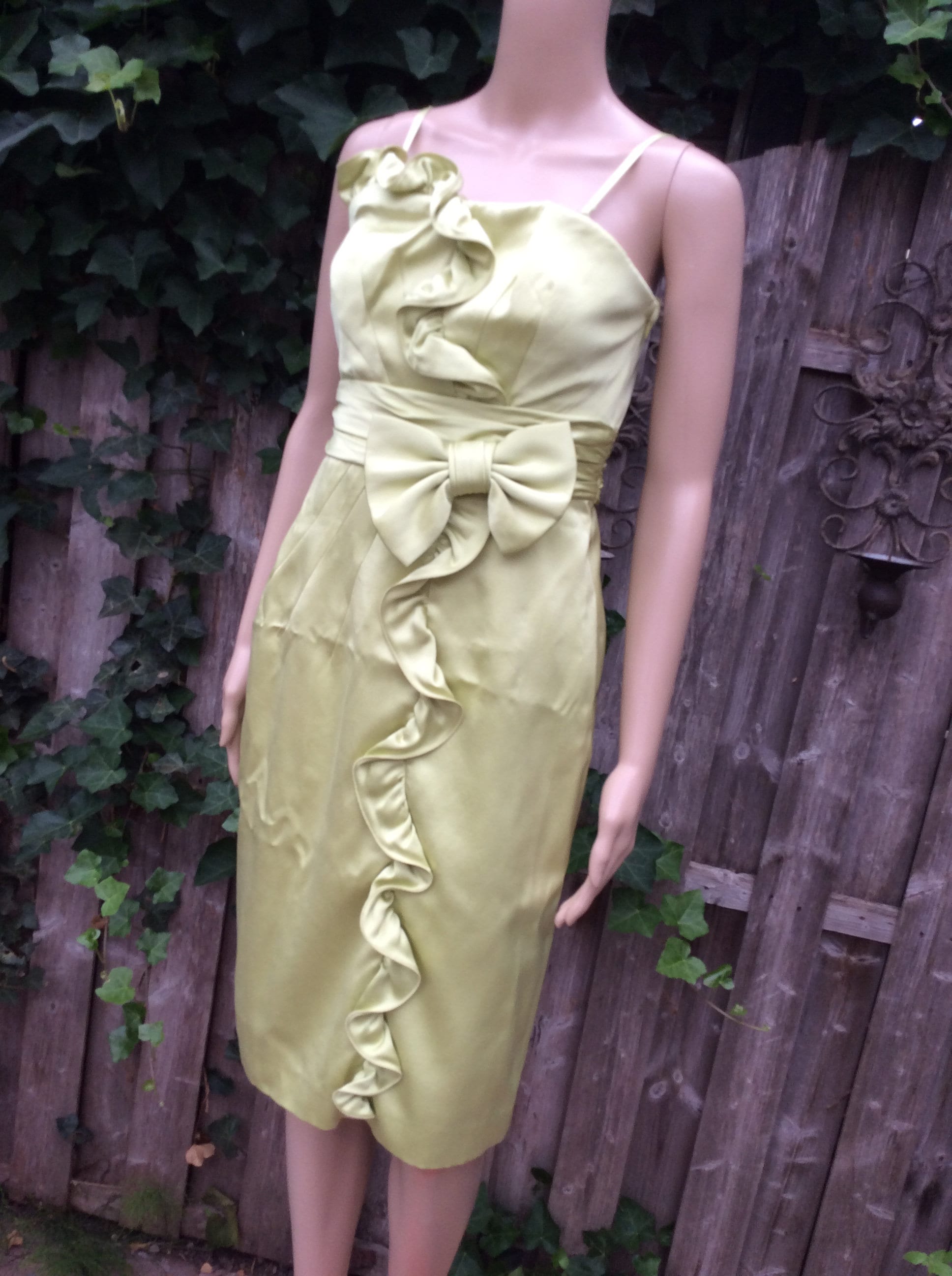 ル 年末のプロモーション Nucci Renato Silk Etsy - '90s Vintage Dress Party Lime スーツ・フォーマル・ドレス