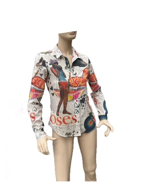DESIGUAL fantastic graphic print shirt vintage s90