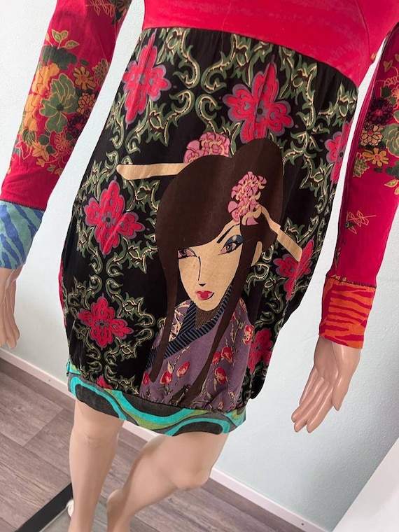 Desigual Dress With Amazing Graphic Color Print Vintage 90 Etsy