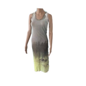 COP COPINE graphic print mesh dress France 90