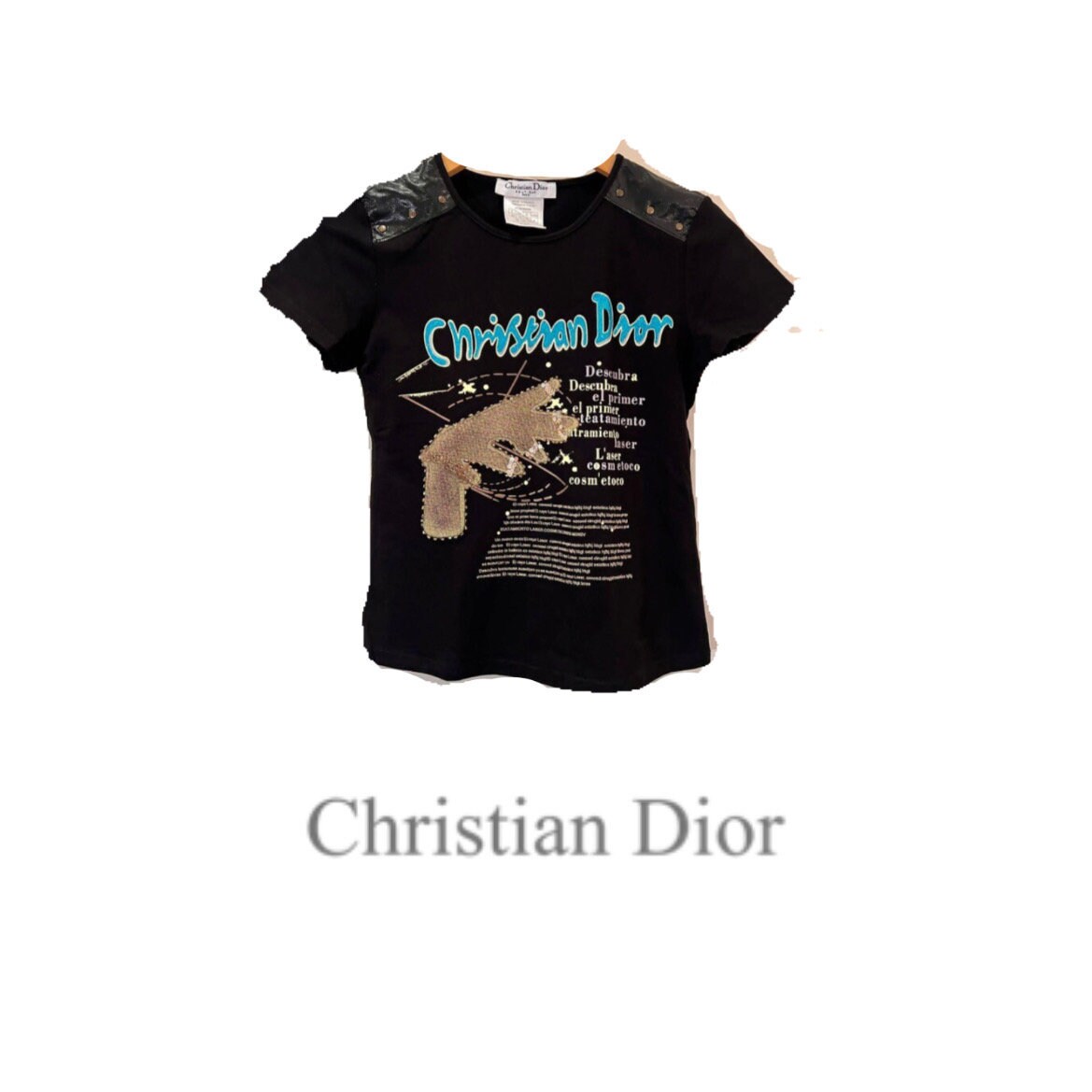 Rare!! Vintage Christian Dior Embroidery Spell Out France