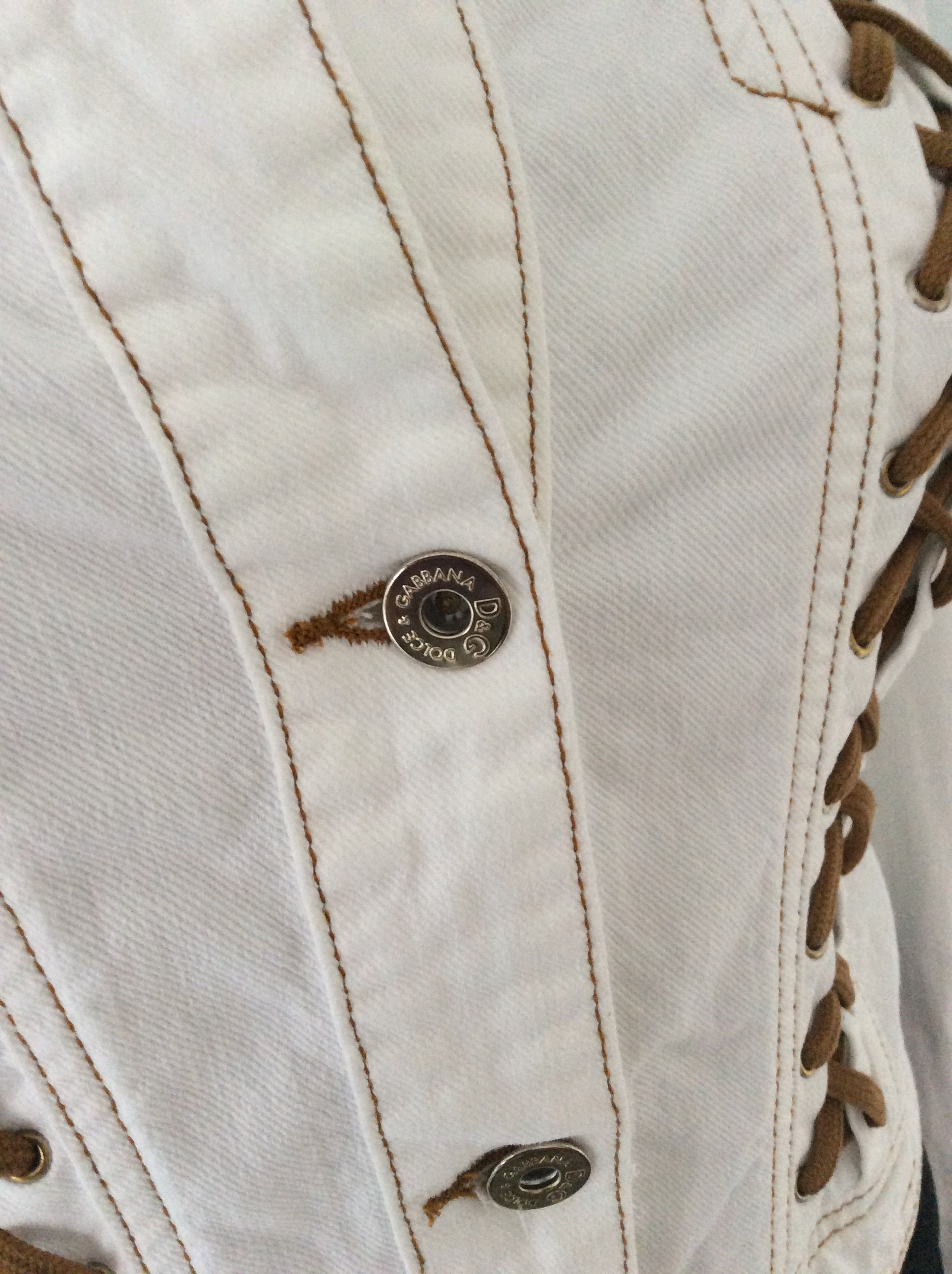 Dolce & Gabbana Cool White Jeans Jacket With Lace Up - Etsy