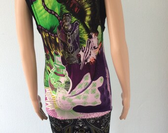 Custo Barcelona Summer Dress Full Color Print Retro '00 Custo Barcelona Summer Dress Full Color Print Retro '00