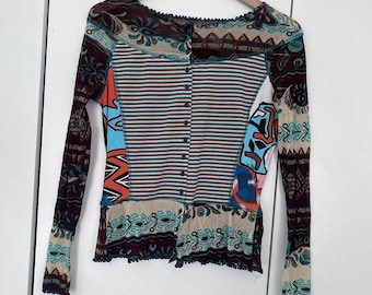 Graphic Art print t-shirt France s90 with mesh 90 Vintage