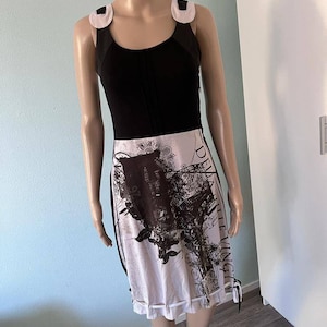 Rare graphic art print s90 dress made in France