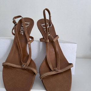 Christian Dior camel sandal lovely summer mules pumps CD Dior summer vintage