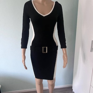 Robe design Morgan de Toi Paris noire avec détails ceinture XS Neuf avec étiquette