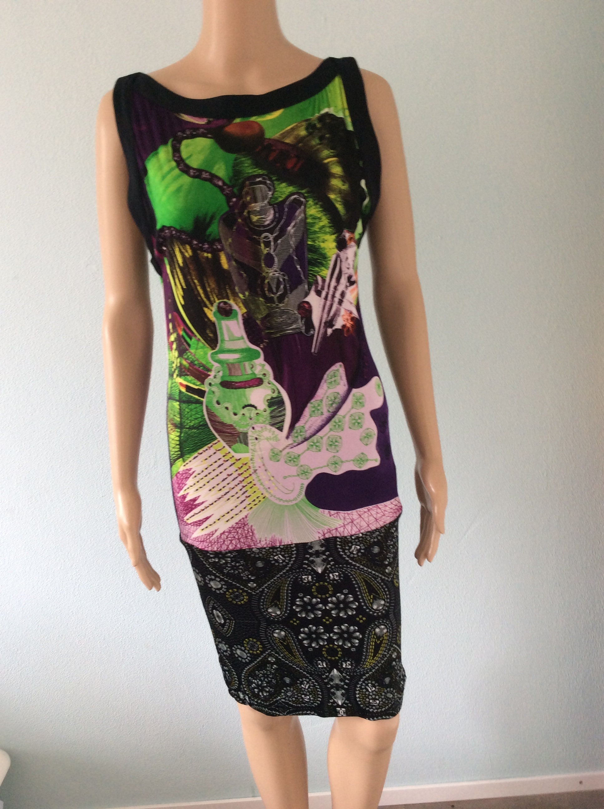 Custo Barcelona Summer Dress Full Color Print Retro '00