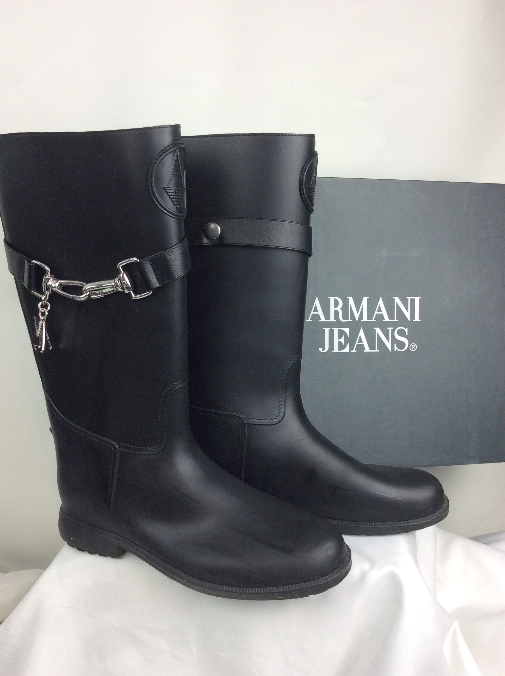 Armani Black Vintage Boots - Etsy