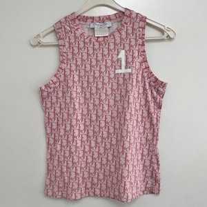 【Christian Dior】90sロゴ刺繍半袖シャツ　ピンク系　Y2K Vintage Womens CHRISTIAN DIOR T-Shirt Monogram Pink Size US