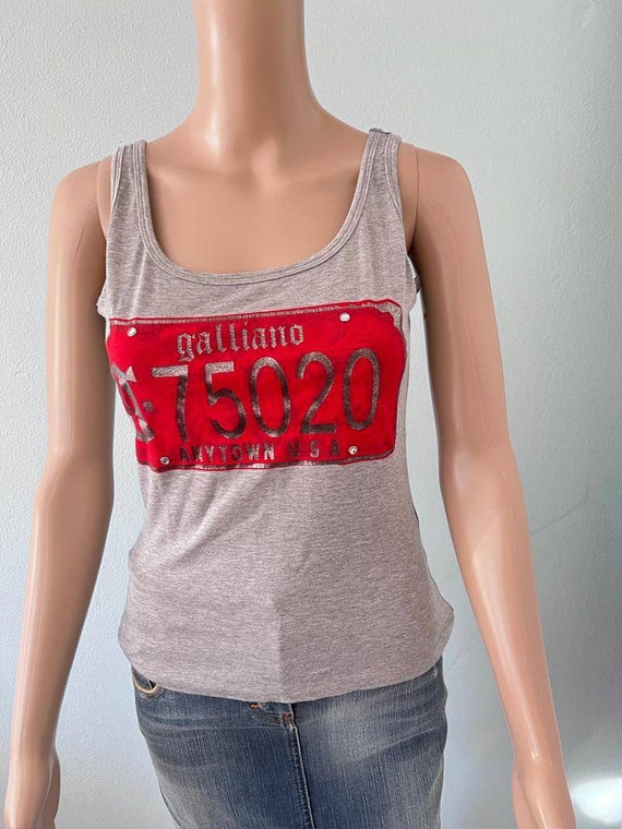 Cool JOHN GALLIANO logo print graphic Top By Gall… - image 1