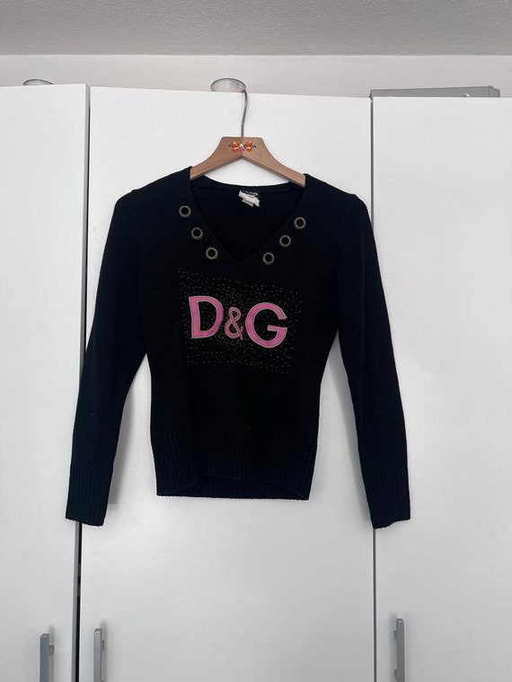 DOLCE & GABBANA retro knitted black pullover swea… - image 2
