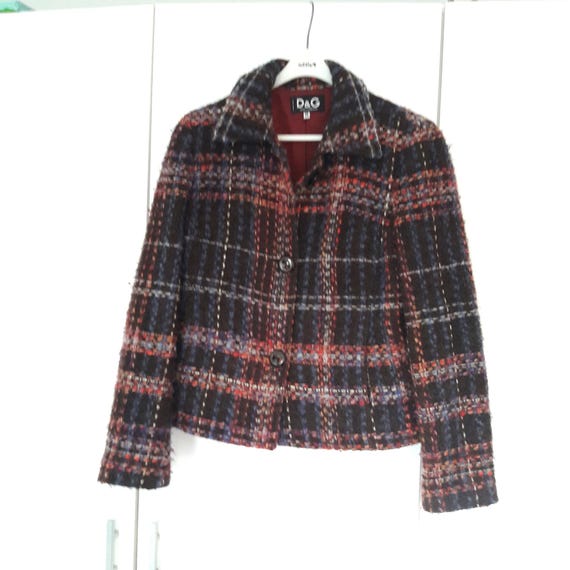ジャケット DOLCE & GABBANA BOUCL TWEED JACKET Cropped single-breasted bouclé tweed jacket with bejeweled