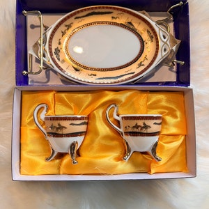Vintage Porcelana Decorativa expresso set in Original box