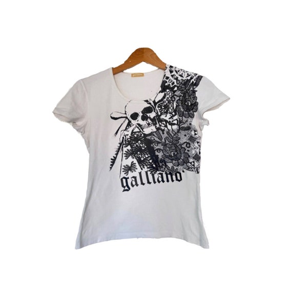 Galliano vintage print designer t-shirt - image 2