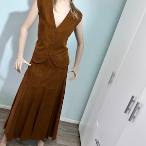 Vintage &#39;70s suede western ladies costume set Vera Pelle Italy Cowgirl women outfit