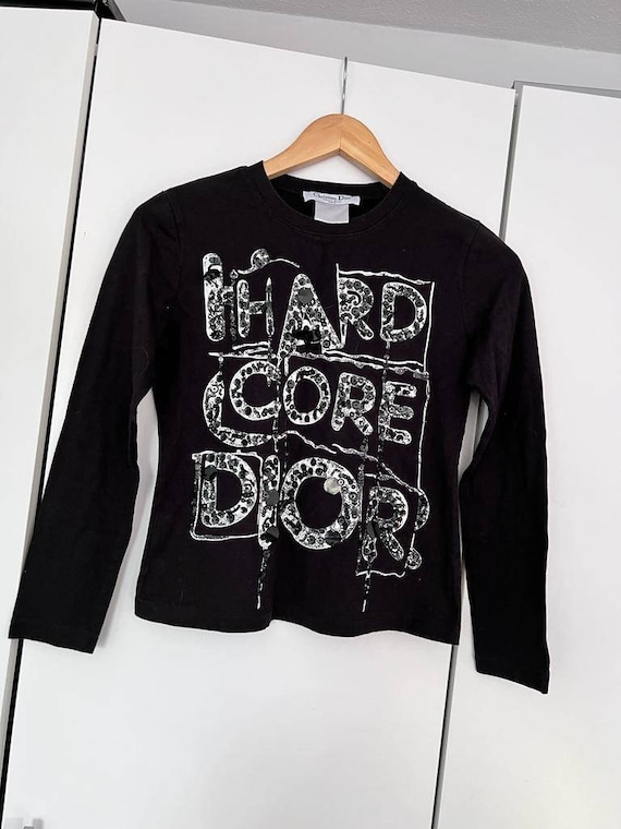 CHRISTIAN DIOR Hardcore Dior Vintage Graphic Long Sleeve T shirt