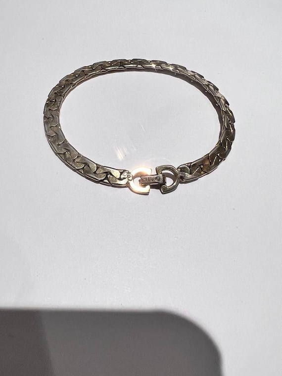 CHRISTIAN DIOR vintage gold chain bracelet nice d… - image 1