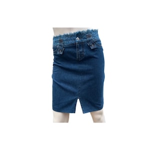 DOLCE & GABBANA Tweed denim jeans skirt Vintage