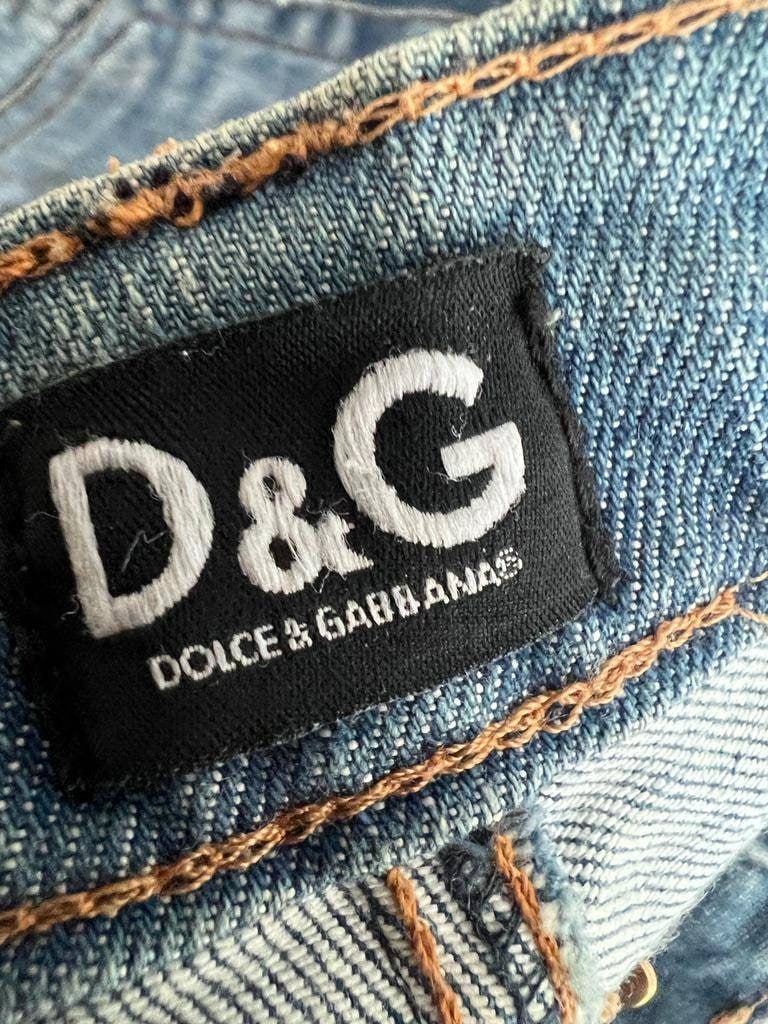 パンツ archive D&G dolce&gabbana Painted Denim Dolce & Gabbana S2005 Embroidered Jeans | Scarz Vintage