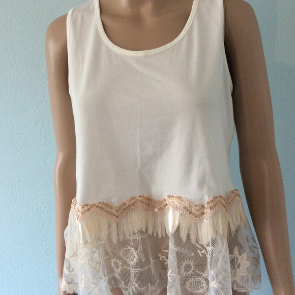 Italian top boho natural