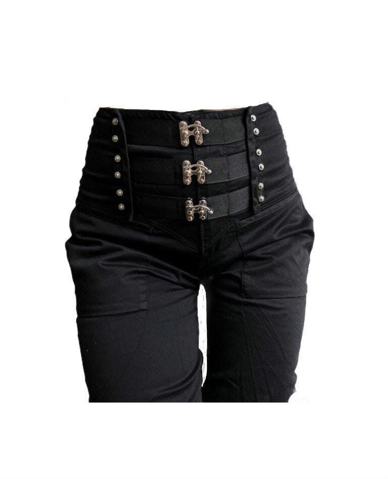 Rare Marithé + François Girbaud Corset black pants Y2K Hard to find bondage belt closet