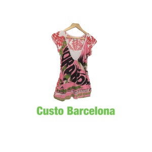 Awesome Custo Barcelona t-shirt multi full color graphic print Vintage custo '90