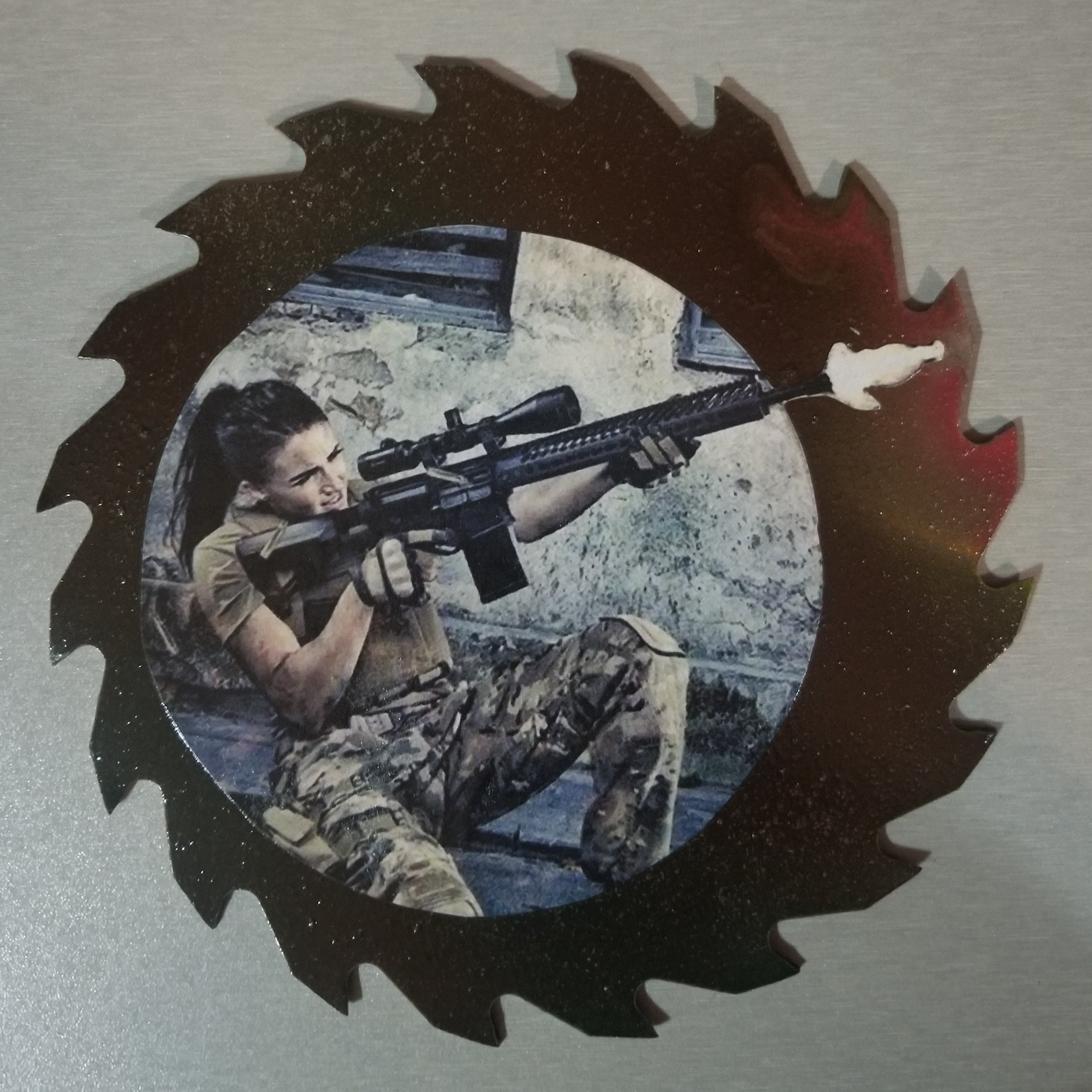 Shooting Gun Decorative Saw Blade Etsy