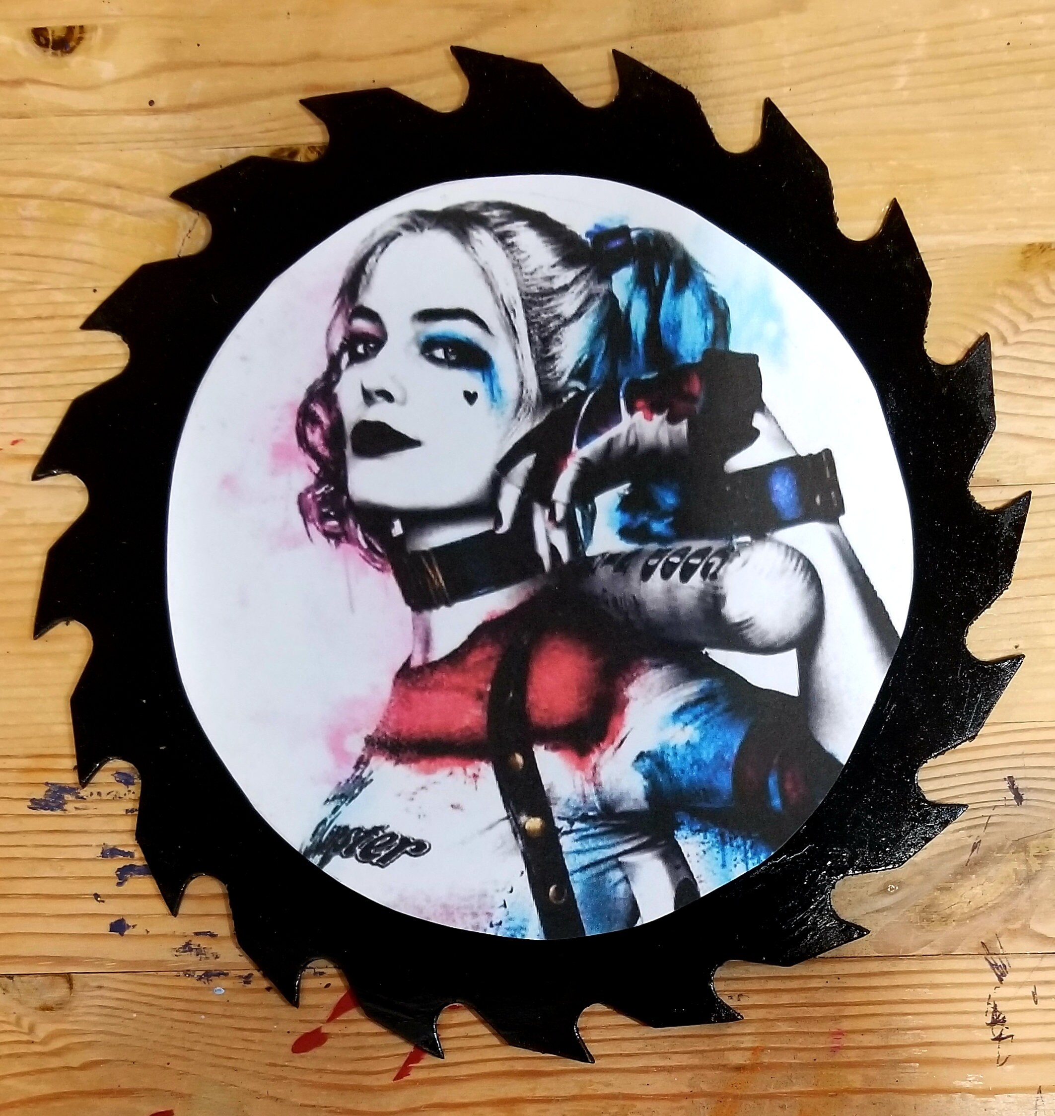 Harley Quinn Decorative Saw Blade Etsy UK