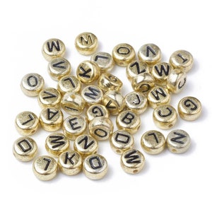 10mm Acrylic Flat Round Colorful Letter Beads for Jewellery Making,250  Beads Pack 