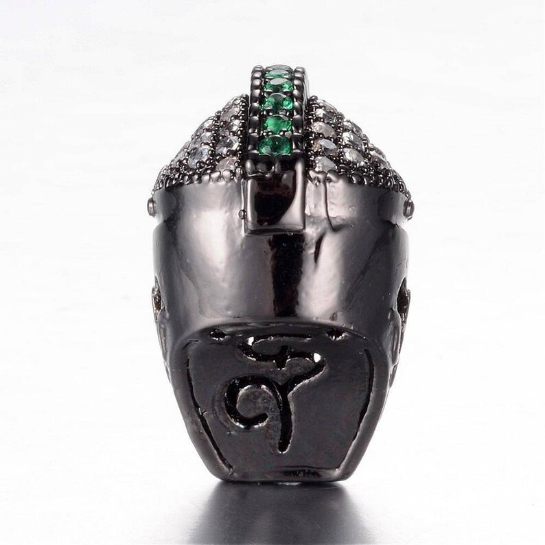 Sold to the unit. Gunmetal alloy gladiator helmet beads with 11mm zircon