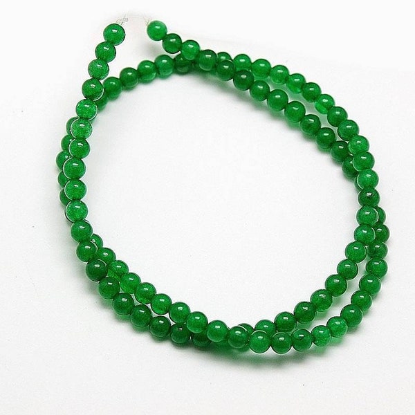 Perles Jade de Malaisie naturelle 12mm, 10mm, 8mm ou 6mm.