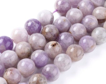 Perles Jade Lavande naturelles. 10mm ,8mm, 6mm ou 4mm.