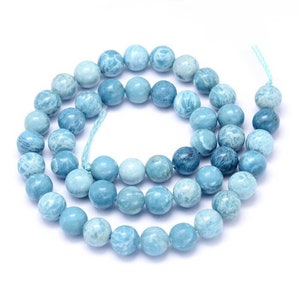 Perles Larimar naturelles. 12mm, 10mm, 8mm, 6mm, 4mm. image 2