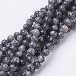 Perles Labradorite Naturelle 4mm, 6mm, 8mm, 10mm. 6mm Lot de 30 perles