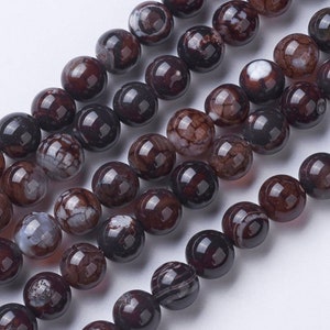 Natural Coffee Agate Beads. 10mm, 8mm or 6mm.