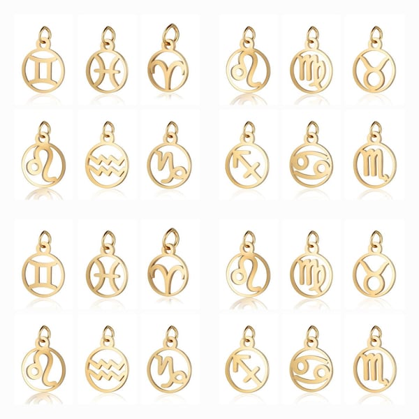 Pendants, astrological sign charms in 304 stainless steel. Sign of your choice. Sold individually.