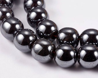 Perles Hématite 4mm,6mm,8mm, 10mm, 12mm.