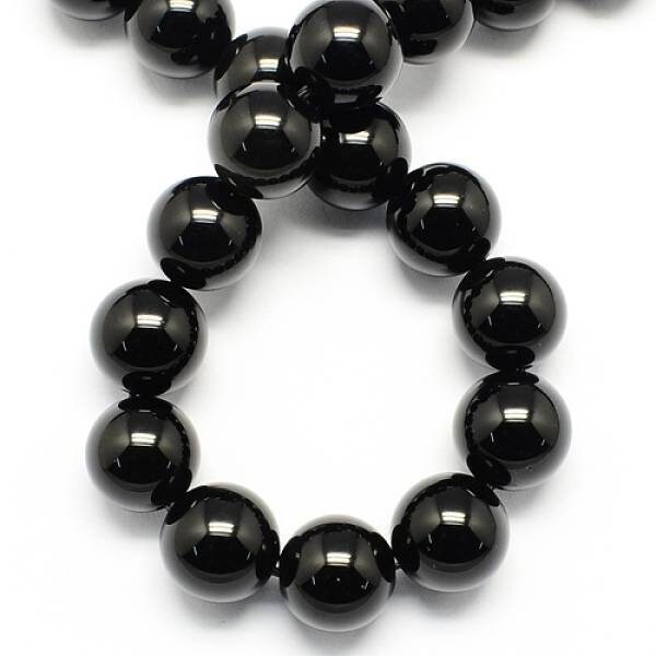 Perles Obsidienne naturelles. 6mm, 8mm, 10mm.